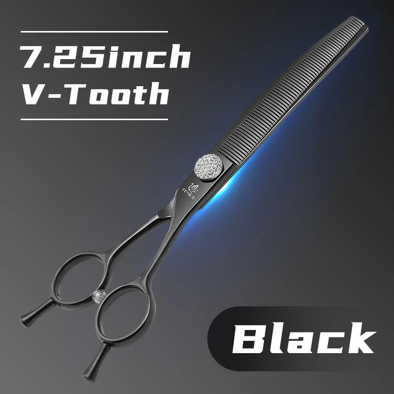Curved Dog Grooming Thinning Shears, 7.25 Inch Japanese 440C