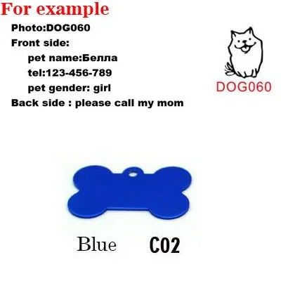 Bone Shaped Dog ID Tags, 2-Pack with Two-Sided Engraving