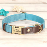 Custom Engraved Dog Collar in PU Leather, 9 Colors