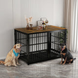 Wooden Dog Crate Furniture End Table, M to 2XL Sizes