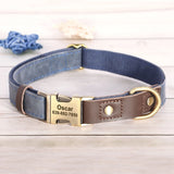 Custom Engraved Dog Collar in PU Leather, 9 Colors