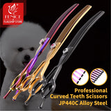 Curved Dog Grooming Thinning Shears, 7.25 Inch Japanese 440C