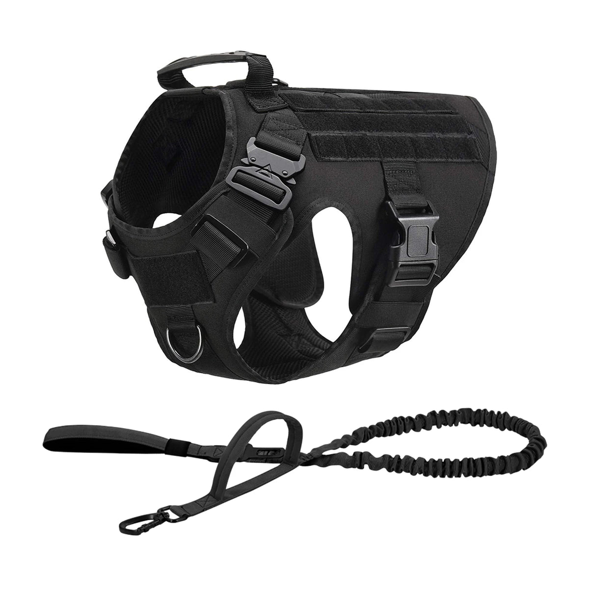 Tactical Dog Harness and Collar Set for Medium & Large Dogs