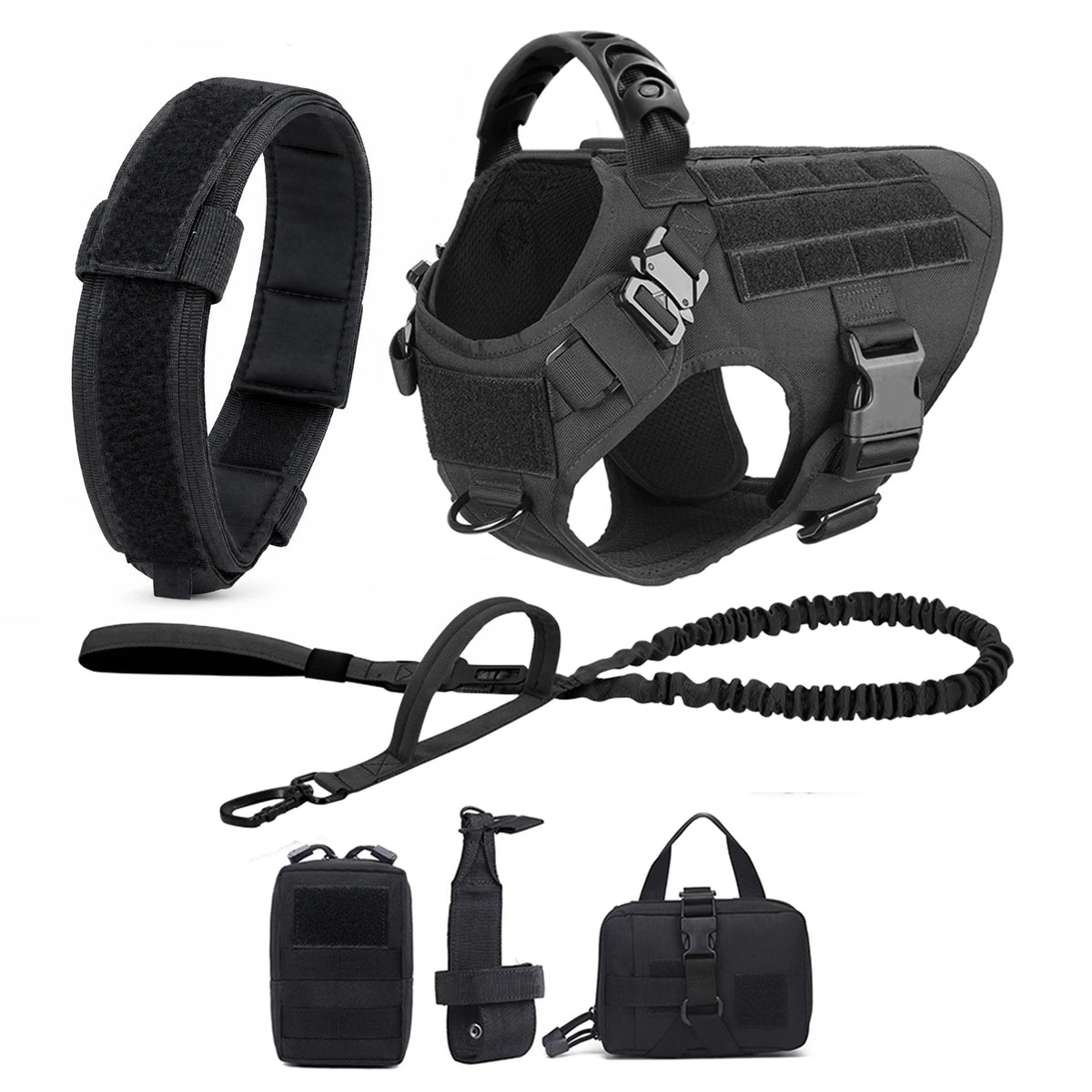 Tactical Dog Harness with MOLLE Panels for Medium & Large Dogs