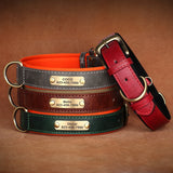 Custom Engraved PU Leather Dog Collar with Name and Phone Number