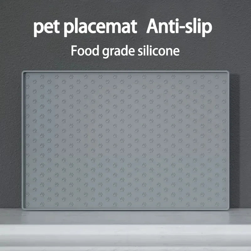 Silicone Dog Food Mat with Raised Edge, Waterproof