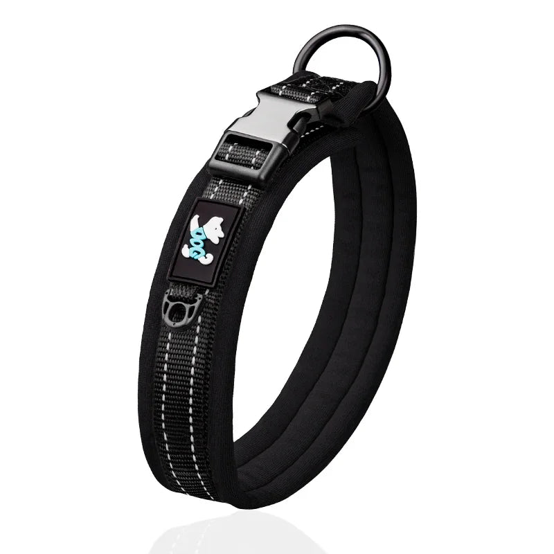 Personalized Collar for Large Dogs with Engraved Name Plate