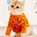 Knit Dog Turtleneck Sweater with Rabbit or Elephant Design