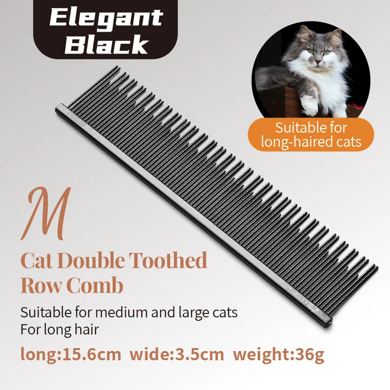 Stainless Steel Dog Grooming Comb with Tapered Pins, 4 Styles