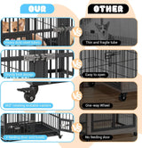 42 Inch Heavy Duty Dog Crate with Feeding Doors