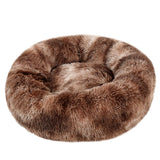 Round Plush Dog Bed, Fluffy Donut Bed for Small to Large Dogs