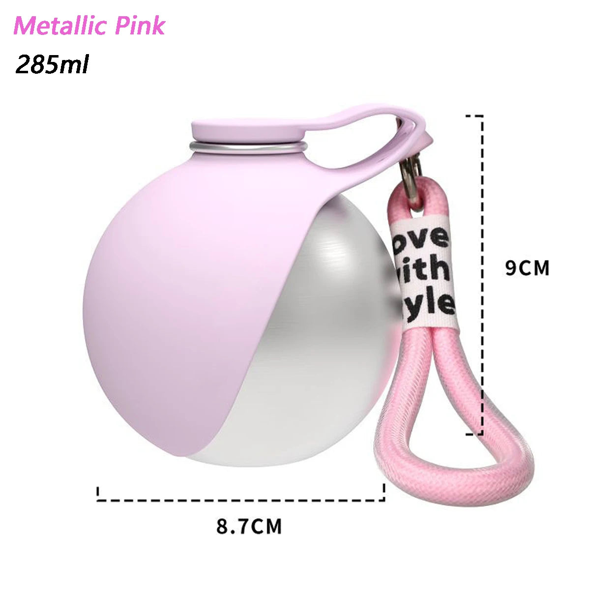 Portable Dog Water Bottle with Fold-Out Silicone Bowl, 9.6 oz