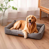 Waterproof Bolster Dog Bed with Removable Pad, S to 2XL