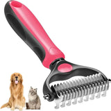2-in-1 Dematting and Deshedding Rake for Dogs and Cats