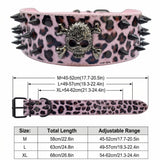 Spiked Skull Dog Collar in Leather for Medium and Large Dogs