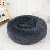 Fluffy Donut Dog Bed, Round Plush Bed for Small to Large Dogs