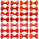Dog Hair Bows with Rubber Bands, Mixed Colors, 10 to 30 Pack