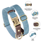 Custom Engraved Dog Collar in PU Leather, 9 Colors