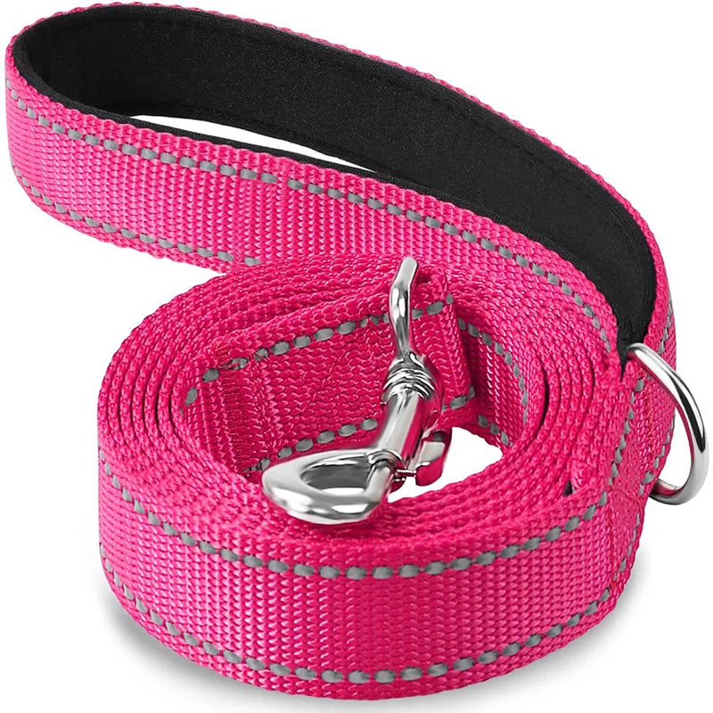 Reflective Nylon Dog Leash with Padded Handle, 4, 5 or 6 ft