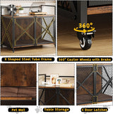 Heavy Duty Dog Crate Furniture with 360° Wheels