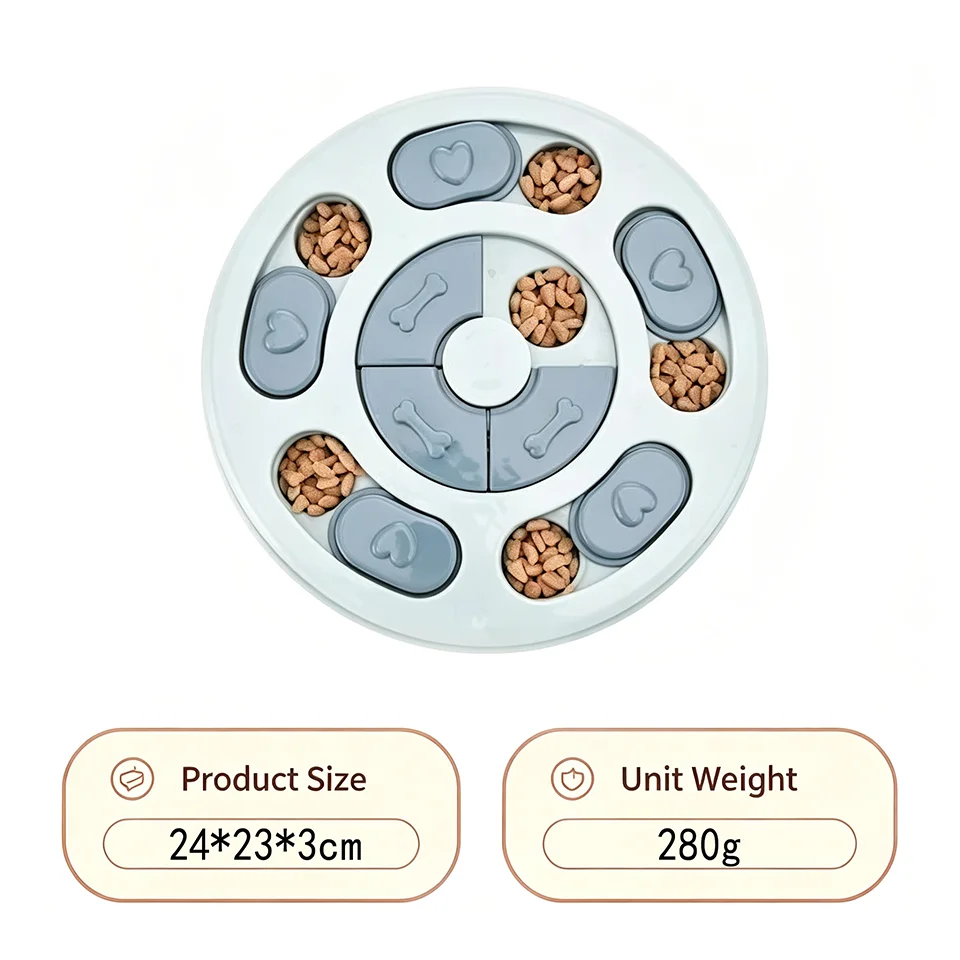 Interactive Dog Puzzle Feeder and Slow Feeder Bowl, 4 Styles