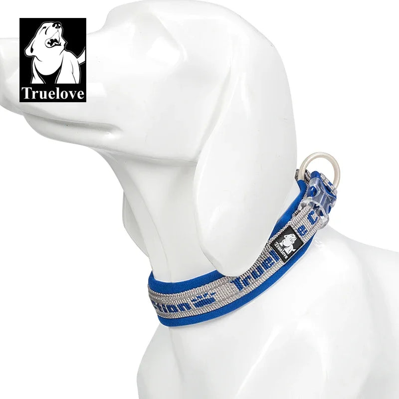 Reflective Neoprene Padded Dog Collar for Hiking and Running