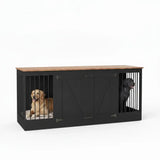 70.8" Farmhouse Double Dog Crate Furniture with Divider