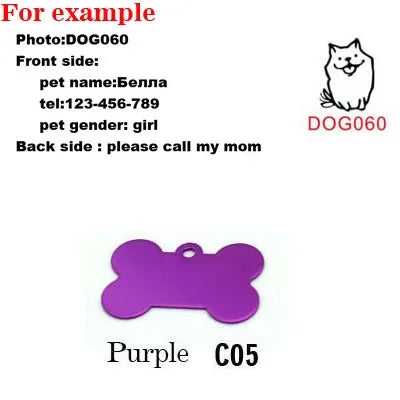 Bone Shaped Dog ID Tags, 2-Pack with Two-Sided Engraving