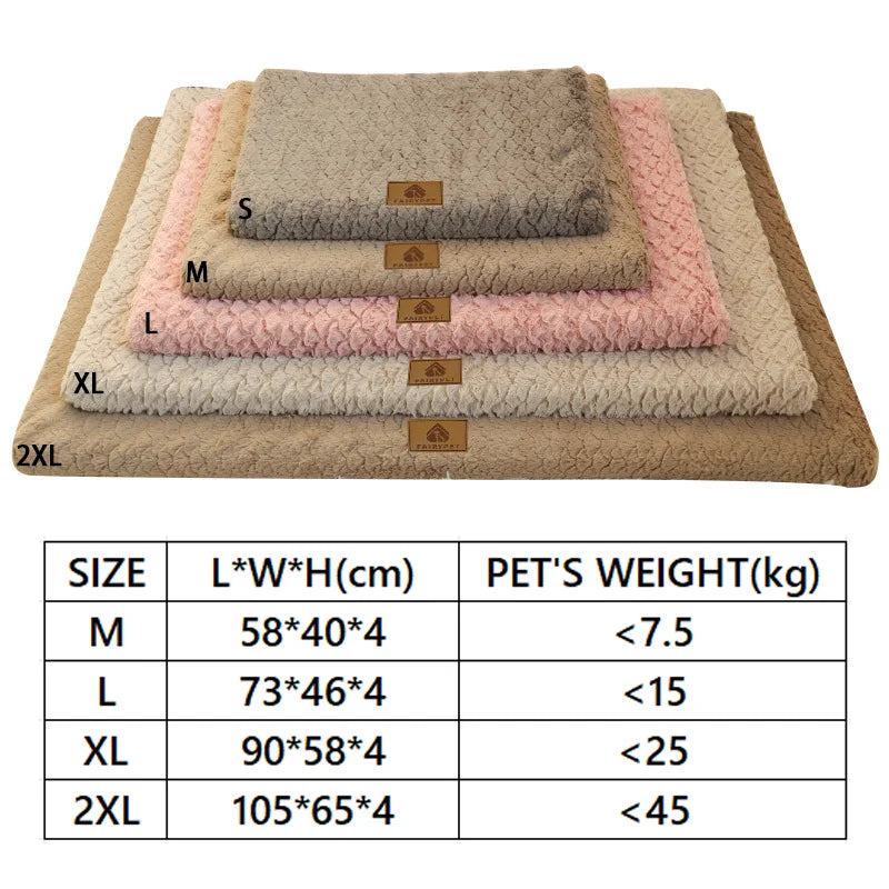 Plush Dog Crate Mat with Removable Washable Faux Fur Cover