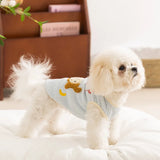 Strawberry Print Dog Shirt with Ruffle Collar for Small Dogs and Cats