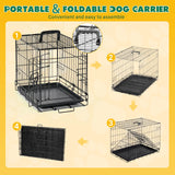 18 Inch Foldable Dog Crate with Secure Locks