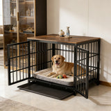 Wooden Dog Crate Furniture End Table, M to 2XL Sizes