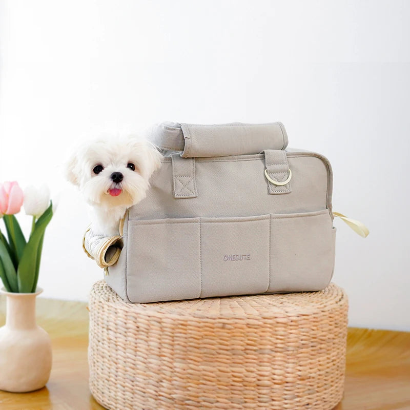 Cotton Dog Carrier Tote Bag for Small Dogs and Cats