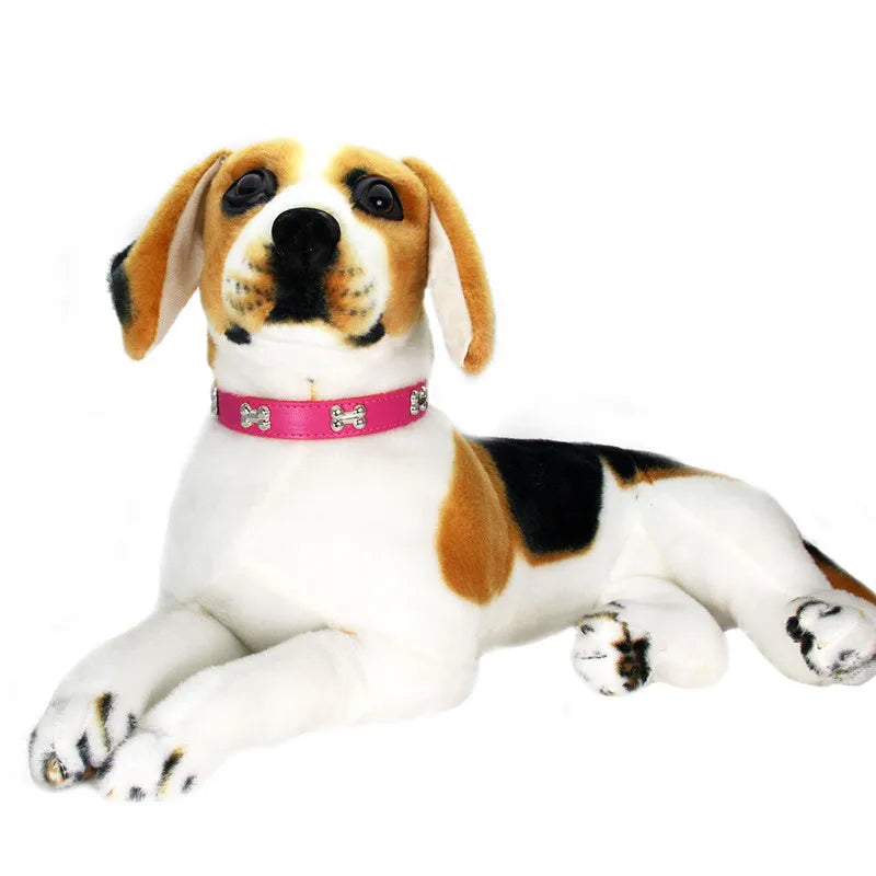 Leather Dog Collar for Small Dogs with Adjustable Buckle