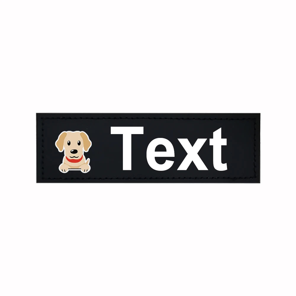 Custom Dog Harness Patches with Name and Phone Number, Set of 2