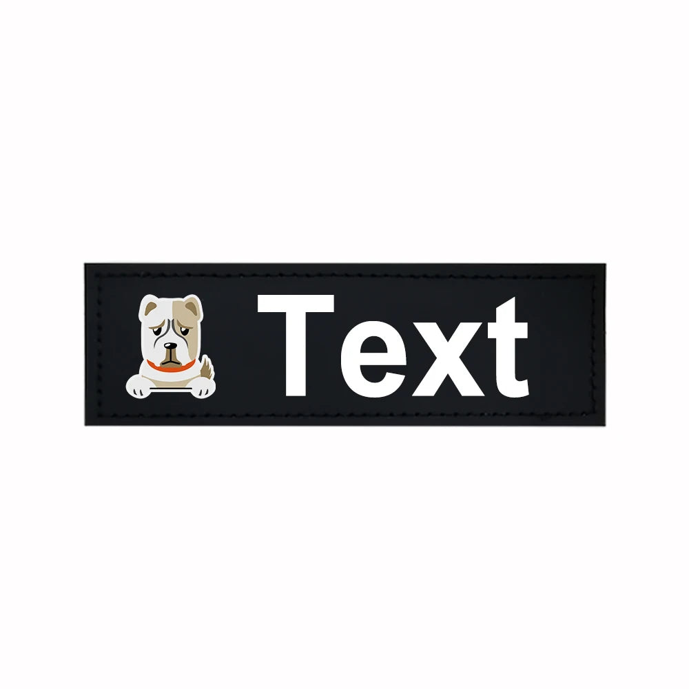 Custom Dog Harness Patches with Name and Phone Number, Set of 2