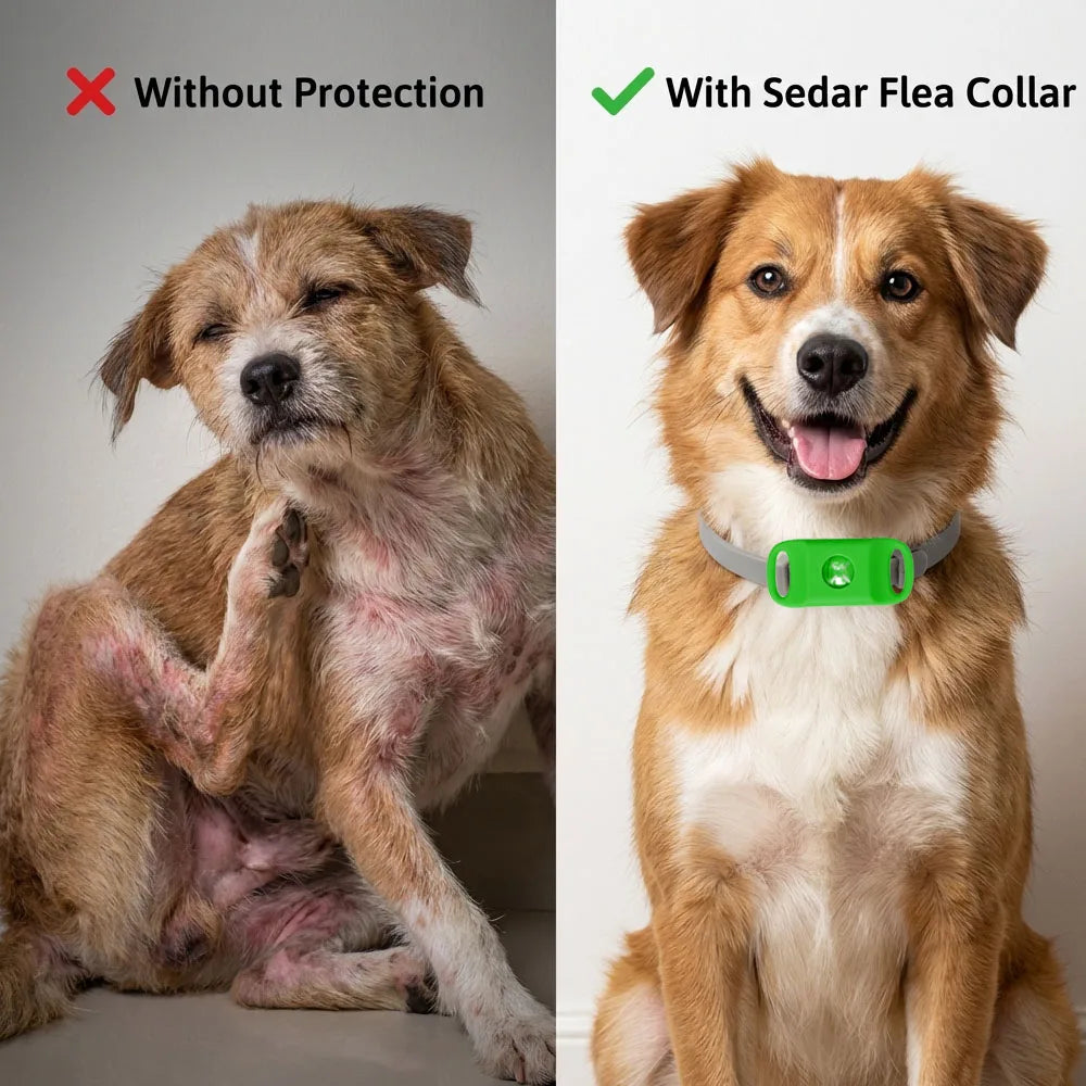 Flea Collar for Dogs with Oil Pendant and 3 Refills, Waterproof