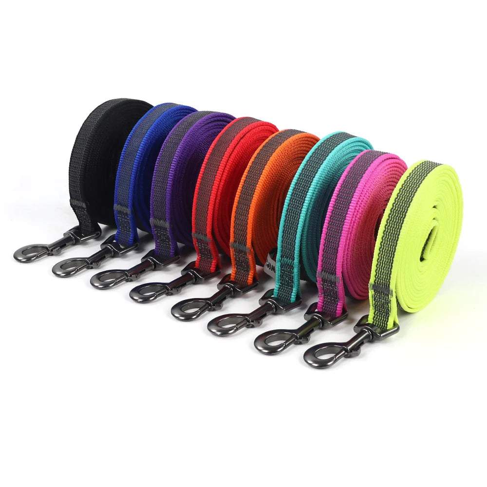 Rubber Grip Dog Leash for Training, 5 ft to 49 ft Lengths