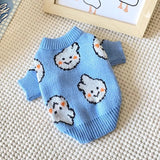 Knit Dog Turtleneck Sweater with Rabbit or Elephant Design