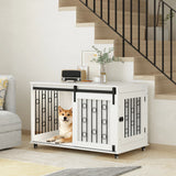 Modern Dog Crate Furniture with Sliding Barn Door