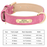 Personalized Dog Collar with Free Engraved ID Tag, PU Leather