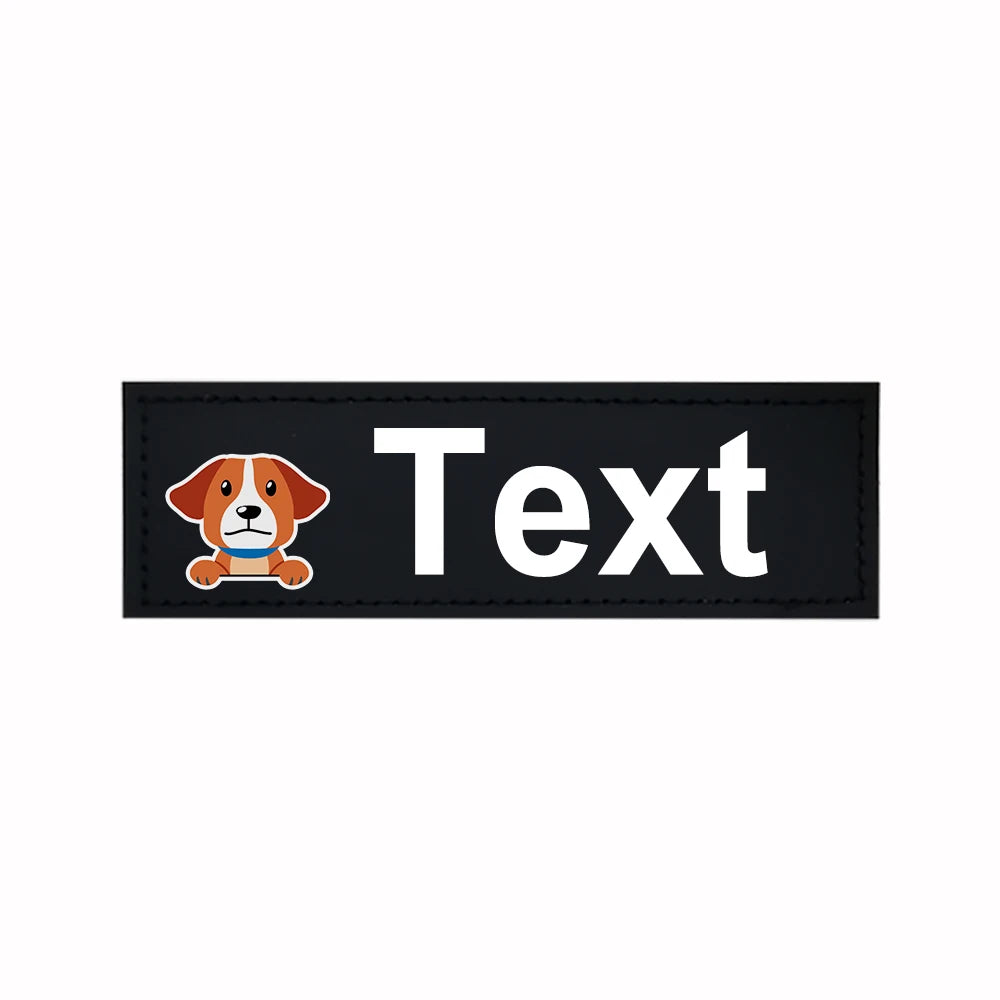 Custom Dog Harness Patches with Name and Phone Number, Set of 2