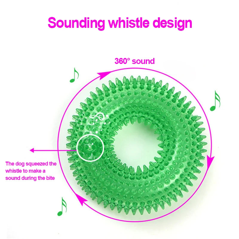 Squeaky Spiky Ring Chew Toy for Dogs and Puppies
