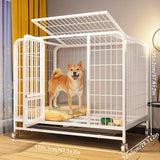 Heavy Duty Metal Dog Crate for Large Dogs with Wheels