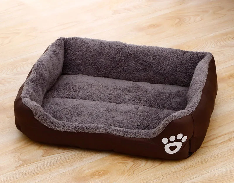 Plush Rectangle Dog Bed with Raised Sides in Candy Colors