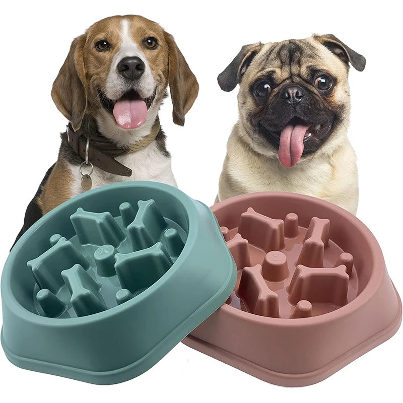 Slow Feeder Dog Bowl with Anti-Slip Base for Fast Eaters
