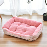 Plush Rectangle Dog Bed with Raised Sides in Candy Colors