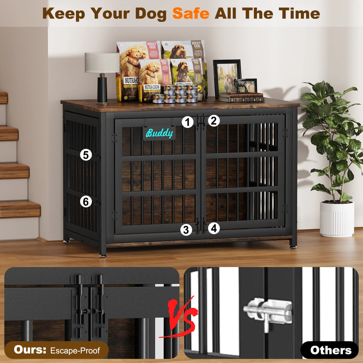 Dog Crate Furniture with Casters, TV Stand Design