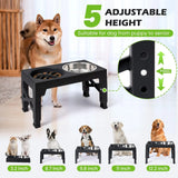 Adjustable Height Elevated Dog Feeder with Double Stainless Bowls