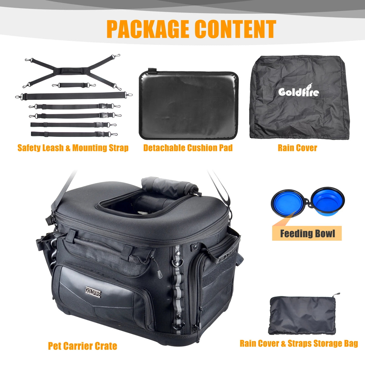Motorcycle Dog Carrier Crate for Sissy Bar or Luggage Rack